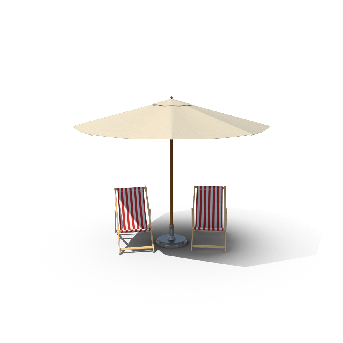 DECK CHAIRS WITH UMBRELLA
