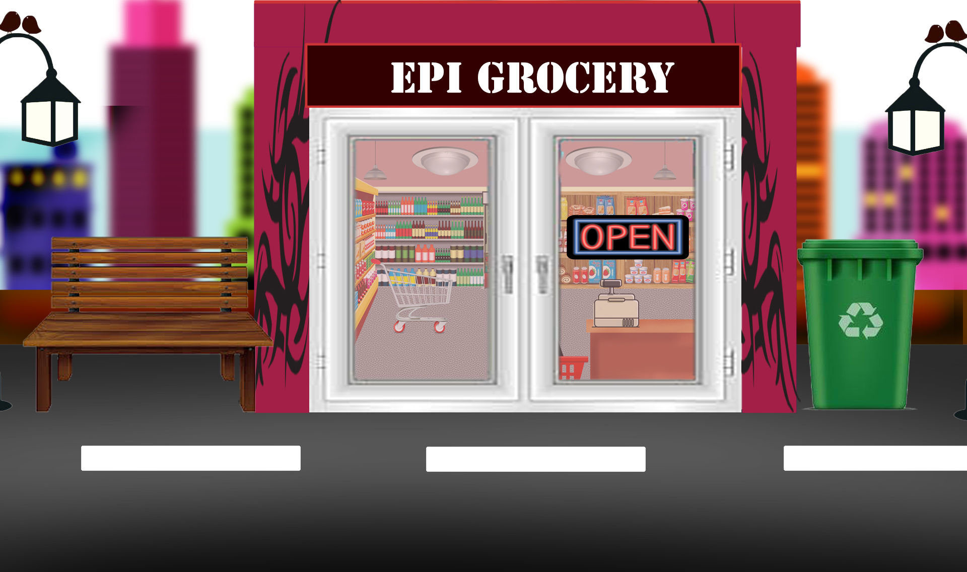 EXT. EPI GROCERY STORE – DAY