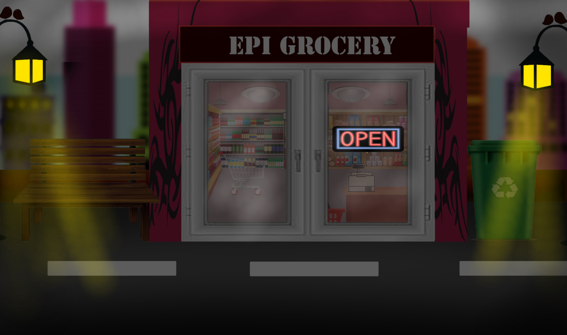EXT. EPI GROCERY STORE – NIGHT