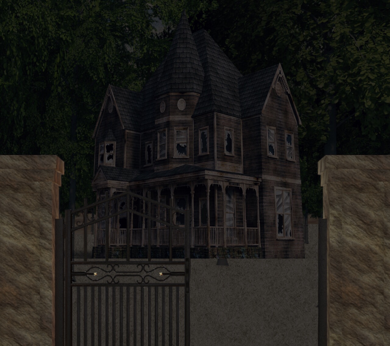 EXT. HAUNTED HOUSE – NIGHT