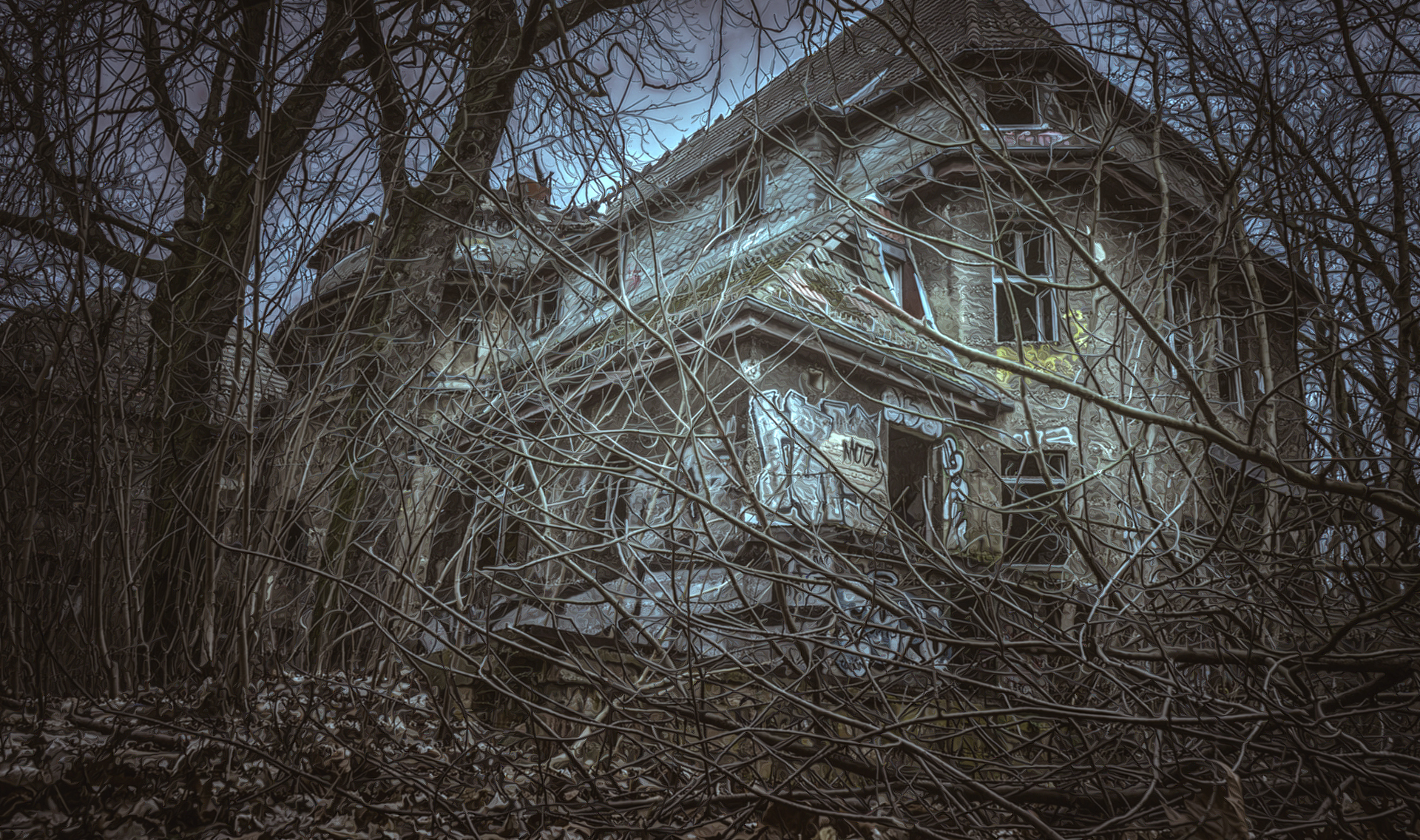 EXT. HORROR HOUSE BRANCHES – DAY