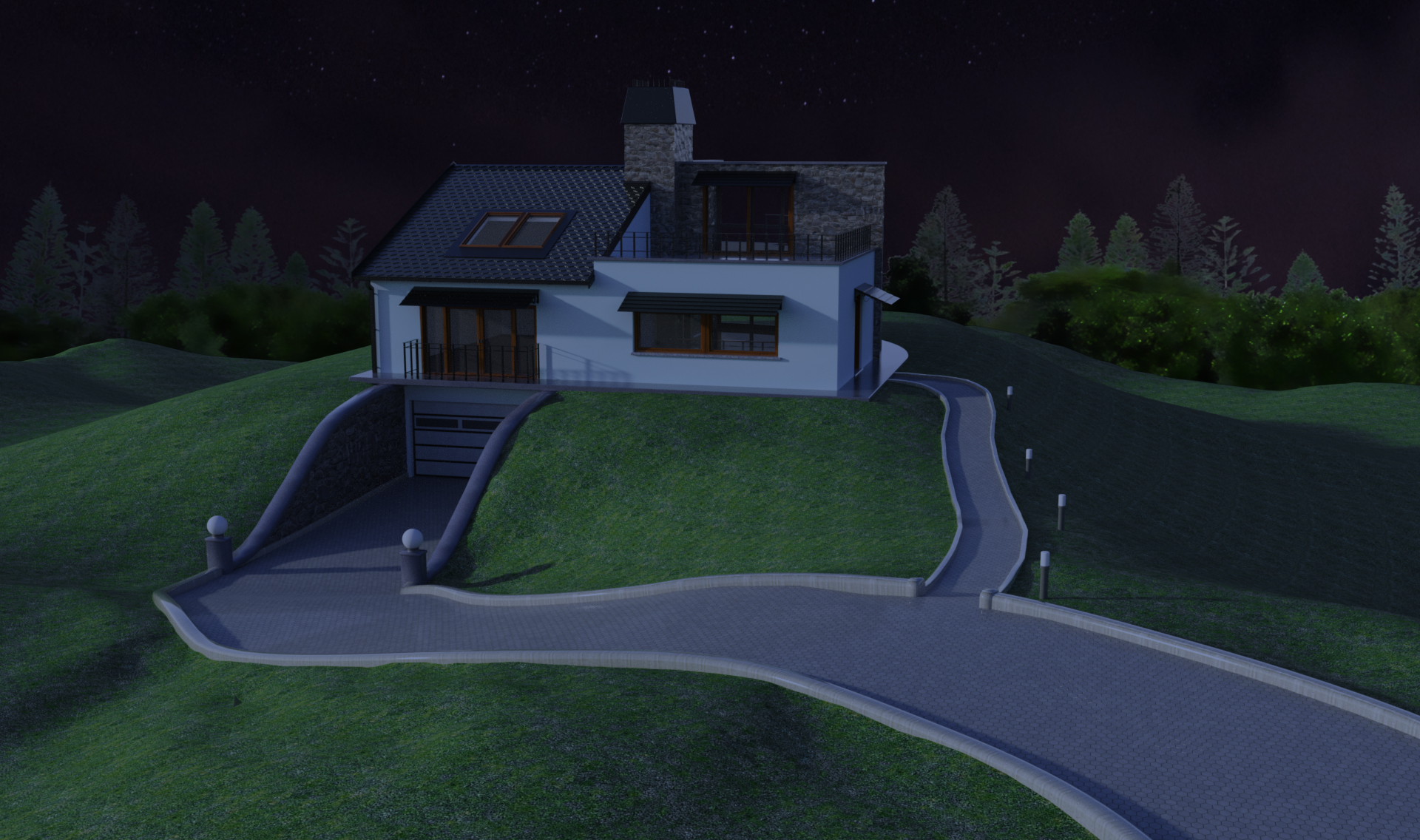 EXT. HOUSE ON THE HILL 4 – NIGHT