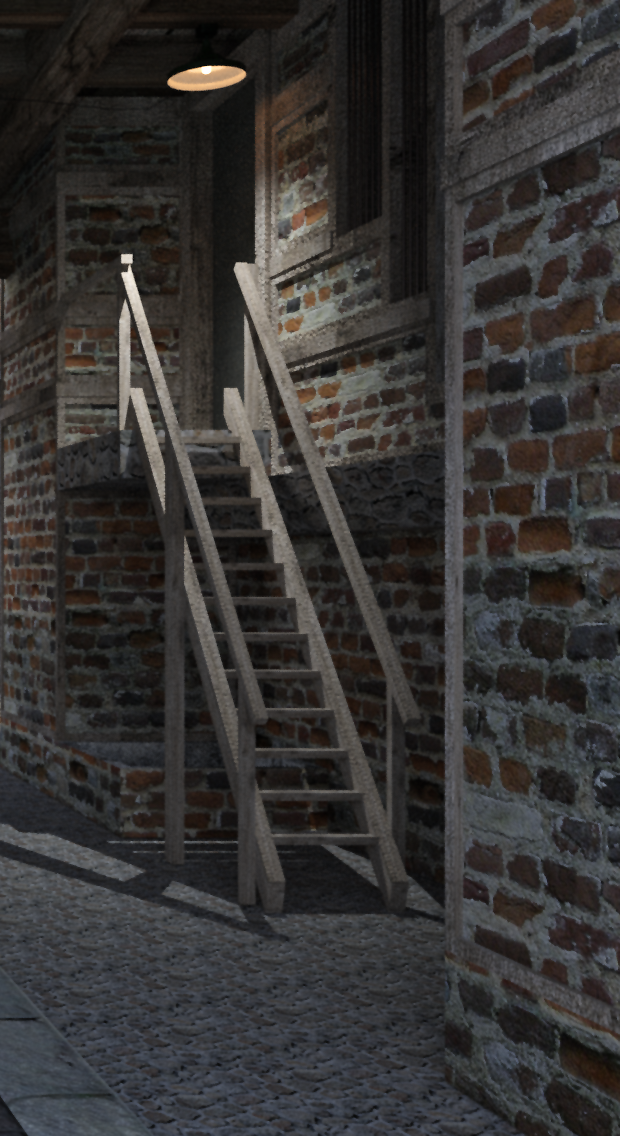 EXT. OLD LONDON ALLEY STAIRS – DAY