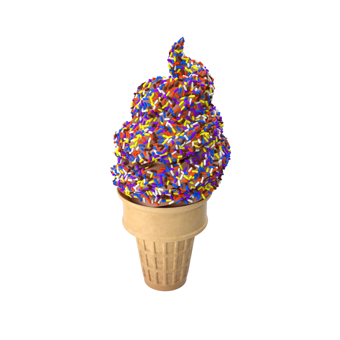 ICE CREAM CONE WITH SPRINKLES
