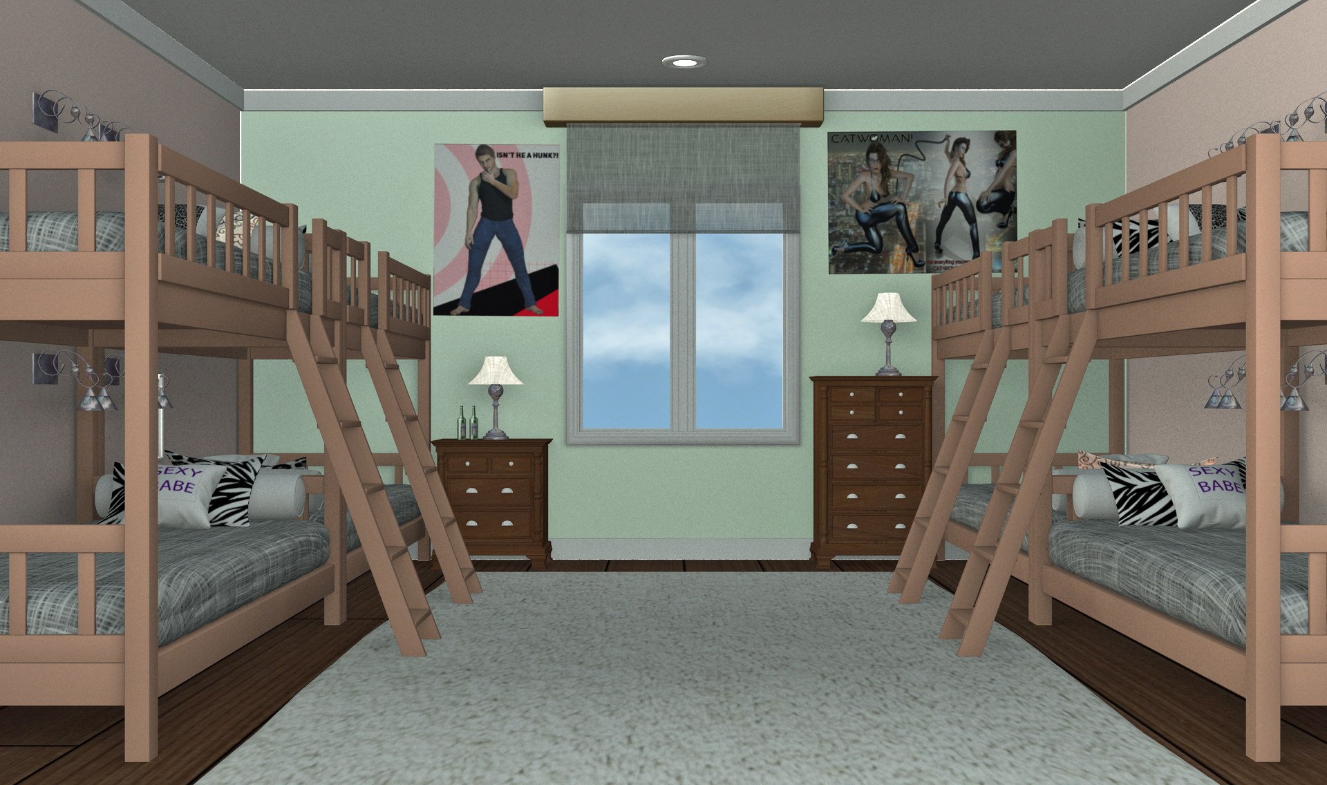 INT. COLLEGE DORM W/BUNK BEDS 1 – DAY