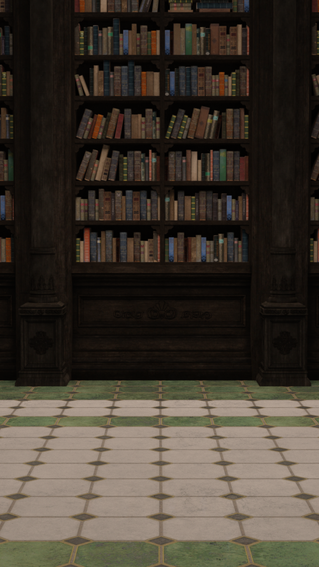 INT. GOTHIC LIBRARY – DAY