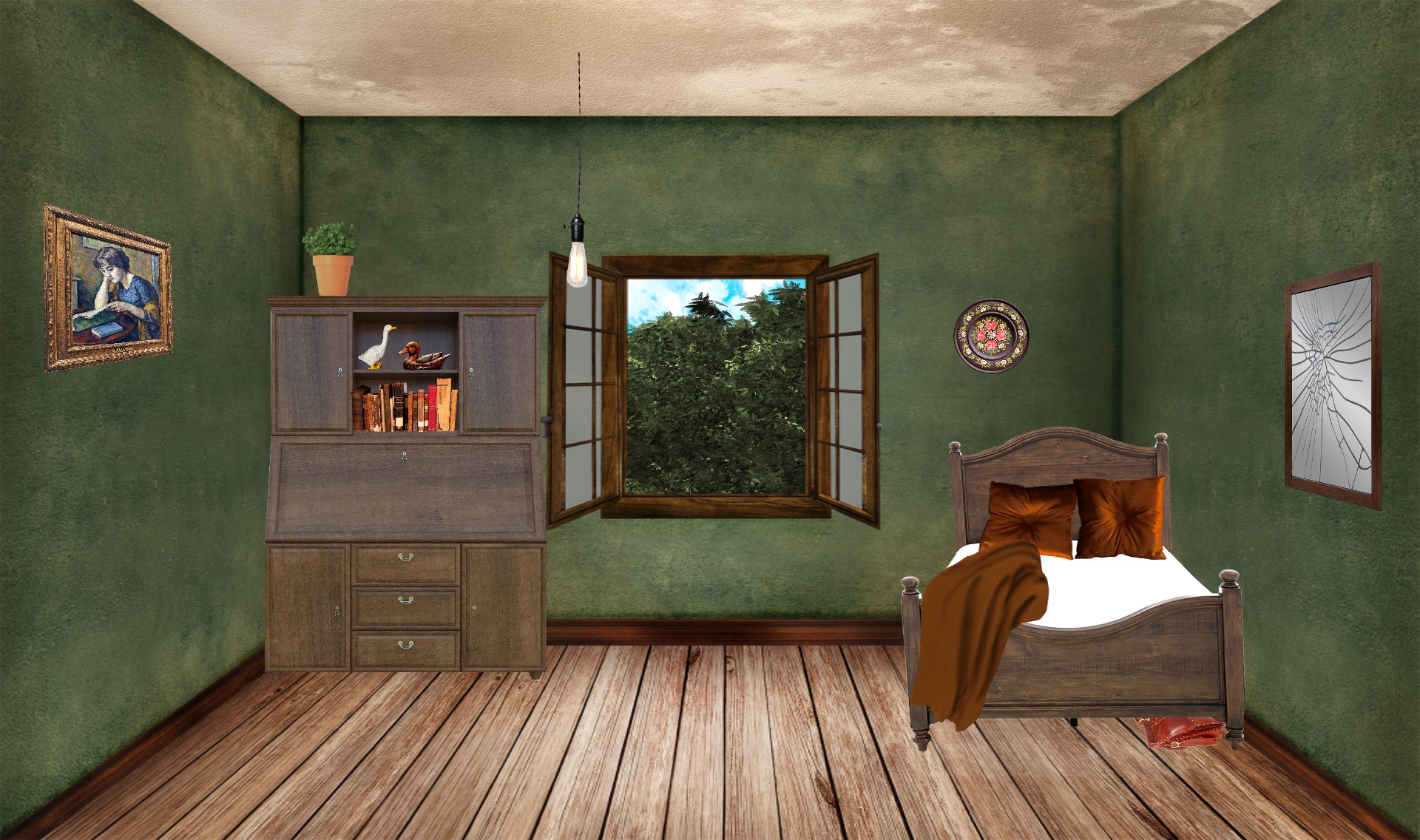 INT. HOME ALONE BEDROOM BROWN – DAY