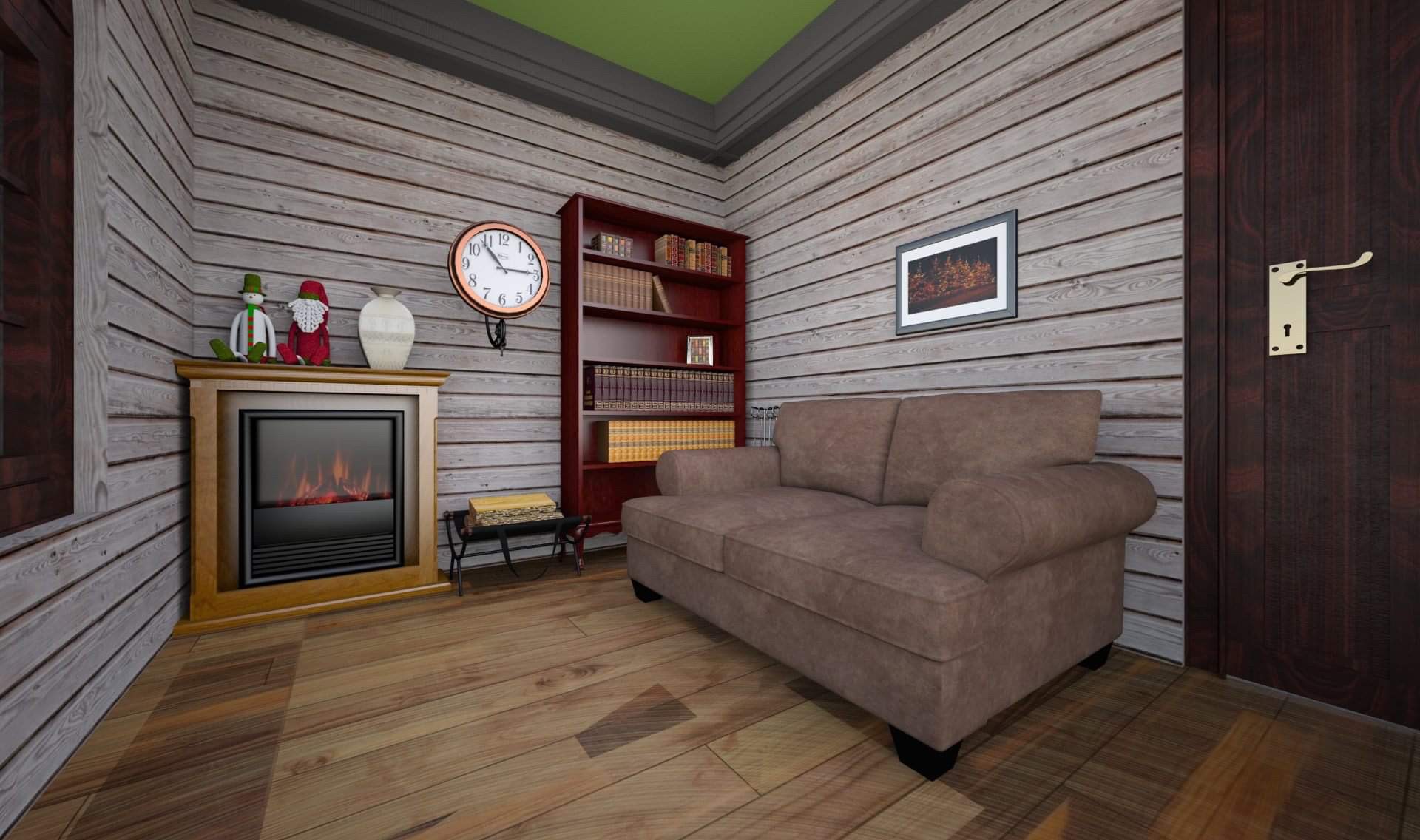 INT. WOODEN HOME LIVING ROOM – NIGHT