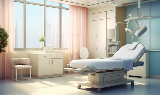 Anime Landscape: Anime Hospital Room Sunset Background